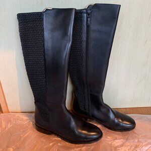 Size 6.5 Cole Haan Knee High Black Boots, Low Heel